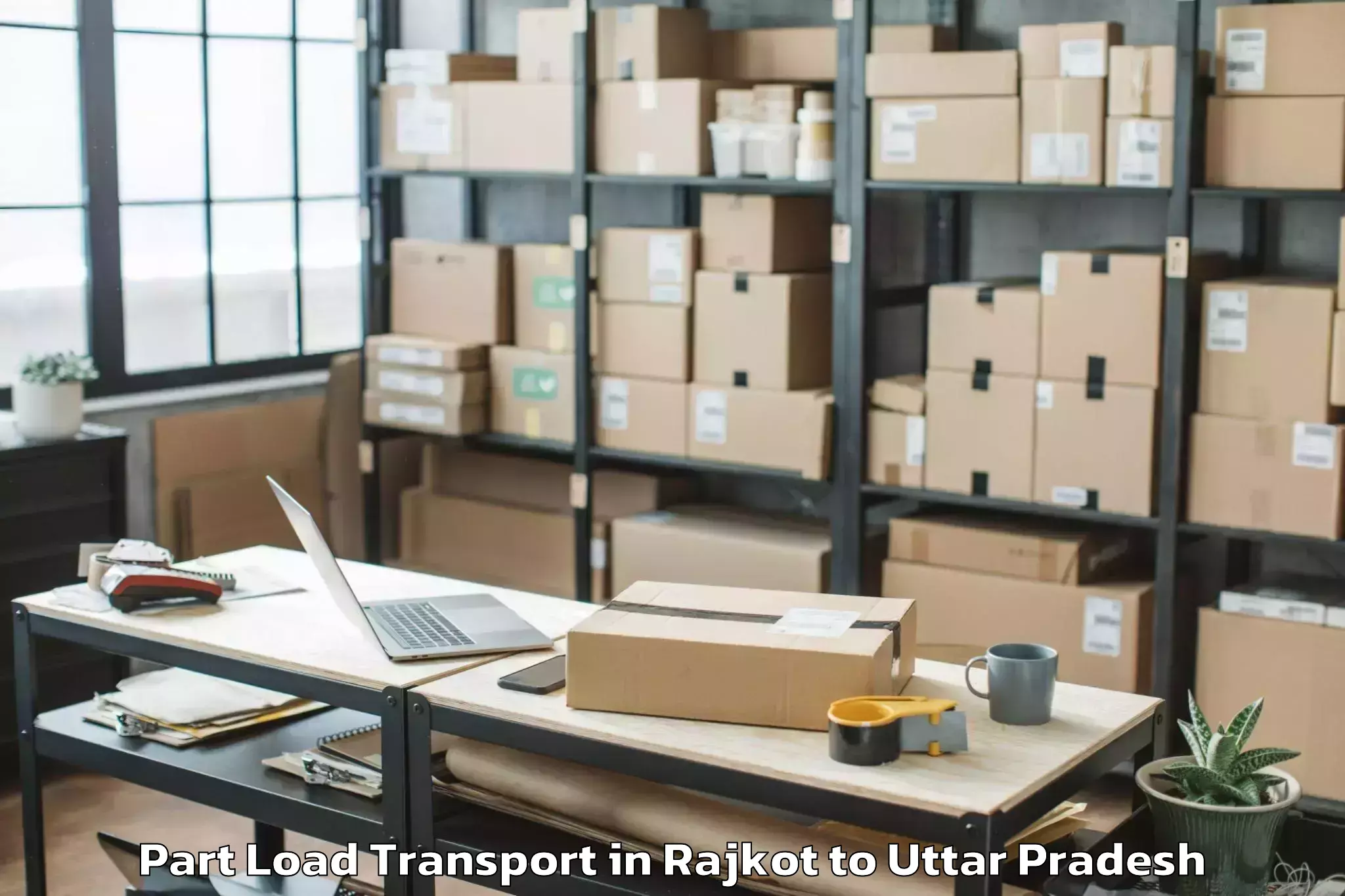 Discover Rajkot to Auraiya Part Load Transport